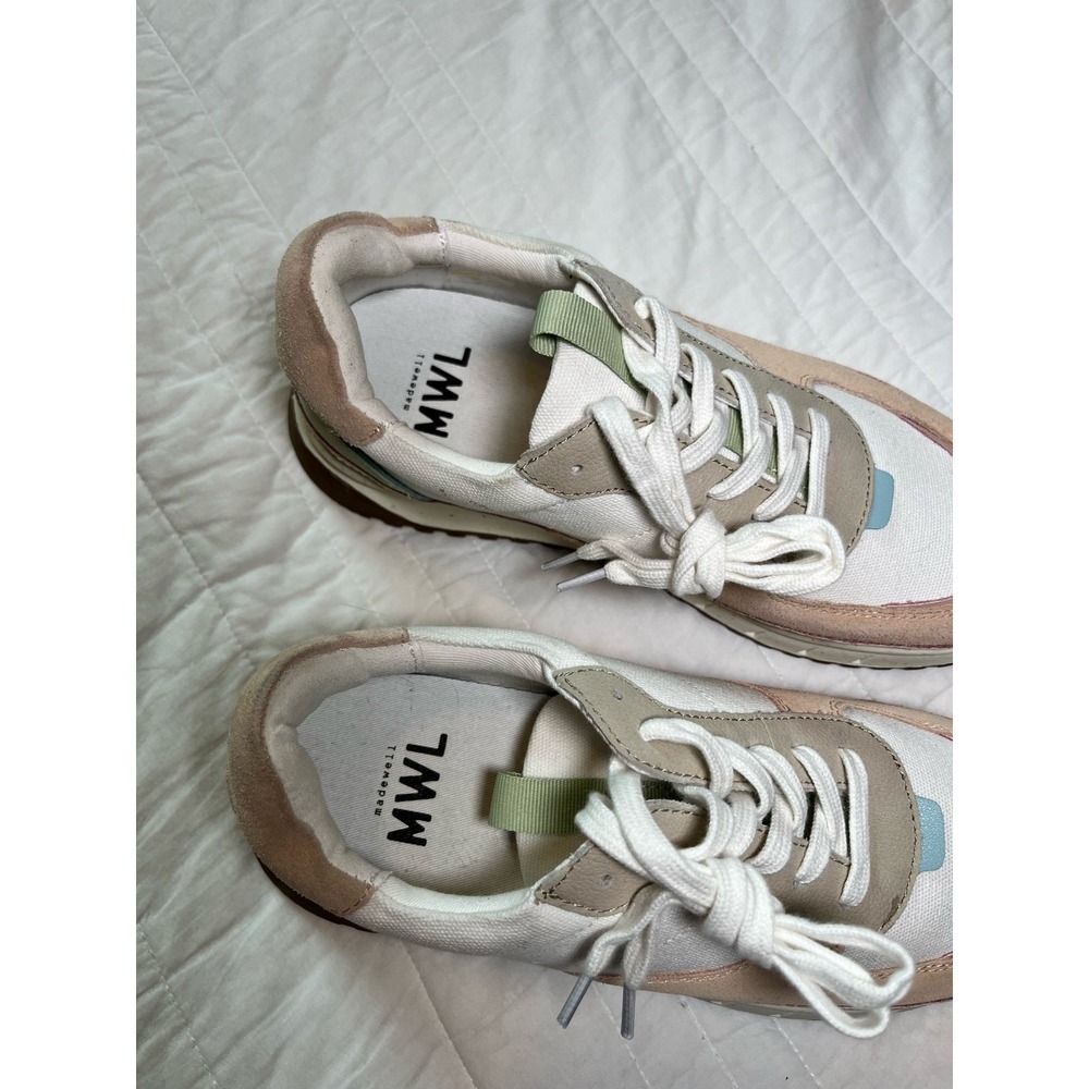 Madewell Colorblock Sneakers Women 9 Neutral Casual‎ Everyday Lace Up Shoes - Picture 4 of 13
